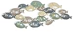 XZGDEN Wanddekorationen, Metallwanddekoration, dreidimensionale Anhänger schmiedeeiserne Fisch-Wandkunst, Haus-Ziermauer 3D modern 2 Stil (Farbe: 121.9x47cm) (Color : 119.4x43.8cm)