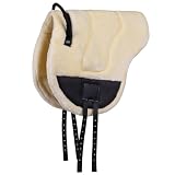ARBO-INOX Bareback Pad cremefarben QHP Frontgriff Kunstfell Gurtstreben Schaumstoffpolsterung (Pony)