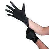 Einweghandschuhe Schwarz Latex, Einmalhandschuhe L, 100 Stück, puderfrei, Handschuhe Einweg, Latexhandschuhe Schwarz, in Größe S, M, L & XL verfügbar