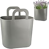 alles-meine.de GmbH Flexi & flexibel Modell + Farbwahl XL großer - biegbarer - Einkaufskorb/Pflanztasche mit Henkel - grau hell - Einkaufstasche Aufbewahrungsbehälter - G