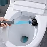 WAHYL WC-Bürste und Halterung aus Silikon mit Reinigungsröhre, keine toten Ecken, Wasch-WC-Set für den Haushalt, Bodenreinigung, Badezimmerzubehör (Farbe: armygrün)