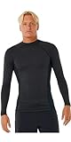Rip Curl Mens Dawn Patrol Performance UPF Long Sleeve Rash Vest 14AMRV - Black Marled Mens Size - S