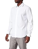 Seidensticker Herren Business Hemd Tailored Fit – Bügelfreies, schmales Hemd mit Kent-Kragen – Langarm – 100% Baumwolle, Wei (Wei 01), 37 CM