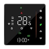 Andoer WiFi Smart Thermostat Temperaturregler Wöchentlich programmierbar Unterstützt Touch Control/Mobile APP/Sprachsteuerung Kompatibel mit Alexa/Google Home, für Wasser- / Gasboiler 5A Schwarz