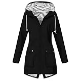 WANGTIANXUE Windbreaker Damen Regenjacke Damen – Wasserdicht, Winddicht & Atmungsaktiv – Leichte Kapuzenjacke mit Taschen für Outdoor, Alltag & R