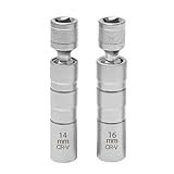 YPYMOD 2 Stück Zündkerzenschlüssel 14mm und 16mm, Universal Magnetic Flexible Zündkerzenstecker für die Autorep