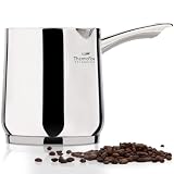 ROSMARINO Edelstahl-Induktions-Mokka-Kanne 700 ml - Moderne Türkische Cezve-Kaffeekanne mit 3-lagigem Stahlboden (700 ml)