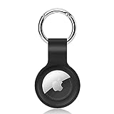 Schutzhülle Kompatibel mit Airtags, Silikon Hülle Schlüsselanhänger für Apple Airtags, Kratzfestes Tragbares Waschbares Zubehör Case für Airtags (Schwarz)