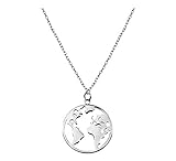 SOFIA MILANI - Damen Halskette 925 Silber - Globus Weltkarte Anhänger - 50209