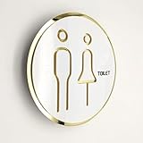 MYCZLQL Türschild WC Toilette Türaufkleber Spiegel Hellgold Acrylnummernschild, for Badezimmer Hotelanzeige Plaque-Tipps Guide Signage (Color : C, Size : 20X20CM)