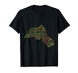 Kurdistan Karte - mit Namen kurdischer Städte T-Shirt