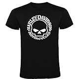 Schwarz Harley Davidson Logo T-Shirt Herren 100% Baumwolle Größen S M L XL XXL Kurzarm, Schwarz, XL