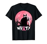 Brustkrebs Schwarze Katze Welche Halloween Katze mit Messer T-Shirt