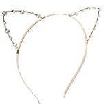 FRCOLOR Strass-Stirnband Kleid mit Katzenohren Kostüm Katzenohren verdrahtetes Stirnband G