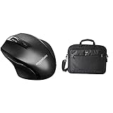 Amazon Basics - Ergonomische kabellose Maus - DPI einstellbar - Schwarz & kompakte Laptoptasche, Umhängetasche/Tragetasche mit Taschen, für Laptops bis zu 15,6 Zoll (40 cm), Schwarz, 1 Stück