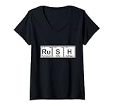 Damen Rush (Ru-S-H) Periodensystem Elements Shirt T-Shirt mit V-Ausschnitt