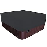 Whirlpool-Abdeckung, quadratische Außenabdeckungen, 190T Polyester, staubdicht, mit Aufbewahrungstasche, Schwarz, 220 x 220 x 90