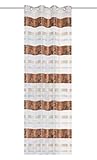 HOME WOHNIDEEN Ösenschal/Fertigschal Kiran aus blickdichtem Dekostoff mit Jacquard-Querstreifen mit Glanzgarnen, 245 x 140 cm (h x b) | Farbe:, Farbe:Kupfer