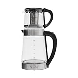 HarBin-Star Glas Wasserkocher, Leistungsstarker Elektrischer Wasserkocher, Elektrischer Wasserkocher mit Kleine Teekanne, 2.5L+1L, 1800W, S