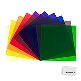 AMBITFUL 12'x 12' 30x30cm 11pcs Color Correction Gels Set Color Gel Filter Film for Video LED Light Studio Flash Strobe