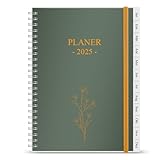 Terminplaner 2025 - Januar 2025 bis Dezember 2025, Kalender 2025 bis 30 Minuten-Intervalle, A5 Wochenplaner mit Monatsregistern, einfache Organisation des täglichen Lebens, 14,8×21cm, Gold Flow