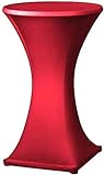 TexDeko Stretch Stehtischhusse für Bistrotisch Ø 80-85 cm Rot | Öko-Tex Siegel strapazierfähig verstärkte Fußtaschen bügelfrei waschbar