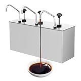 Oxylonty Soßenpumpenspender 3 * 4L Edelstahl Pumpspender Saucenspender, Hotpot Pumper Sauciere Senfspender Saucenspender für Ketchup Mayonaise S
