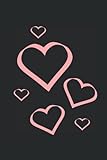 Notizbuch: pinkes Herz rosa Herzen Muster Notizbuch schwarz blanko 100 Seiten ,leere Seiten zum selbstgestalten selberschreiben zeichnen skizzieren ... Notizbuch Malbuch Skizzenbuch Zeichenbuch