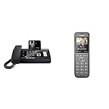 Gigaset DL500A - schnurgebundenes DECT Telefon mit Anrufbeantworter, schwarz & CL660HX - DECT-Telefon schnurlos für Router - Fritzbox, Speedport kompatibel, Anthrazit-metallic
