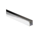 Aluminium Duschprofil/U-Profil 20 x 12 x 2 mm für Glas 8 mm Länge: 1.500