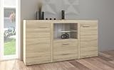 BROMARKT Samba Kommode - Kommode mit Schubladen - Wohnzimmerschrank - Komodenschrank - Komode für Schlafzimmer und Wohnzimmer - Wohnzimmer Möbel - 156x82 cm - Sonoma E
