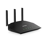 NETGEAR RAX10 WiFi 6 Router AX1800 (4 Streams mit bis zu 1,8 GBit/s, Nighthawk WLAN Router Abdeckung bis zu 100 m², kompatibel mit iPhone 12/13 oder Samsung S20/S21)