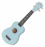 Classic Cantabile US-50 BL Sopranukulele - Ukulele mit 12 Bünden - leichtgängige Gitarrenmechanik - Weiße Nylon-Saiten - B