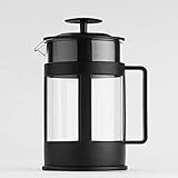 Haythams French Press Kaffeebereiter Hitzebeständige Borosilikat-Kaffeemaschine aus Edelstahl mit 3-stufigem Filter - Ideal für Kaffee und Tee