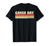 Green Bay Wi Wisconsin Lustige Stadt-Heimwurzeln, Geschenk, Retro, 80er Jahre T-Shirt