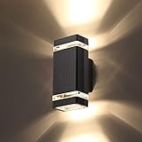 CELAVY Quadratische LED Wandleuchte Außenleuchte, IP65 Wandlampe aus Aluminium, Wasserdichte Wandbeleuchtung Außenlampe für Innen- und Außenbereich, Außenbeleuchtung mit ETL Zertifikat, Warmweiß