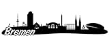 Samunshi® Bremen Skyline Wandtattoo Sticker Aufkleber Wandaufkleber City Gedruckt Bremen 120x29cm schwarz