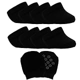8 Paar Zehenspitzen Socken Zehenspreizer Halbsocken Nahtlose rutschfeste Zehe Halbsocken, schwarz, Einheitsgröße