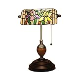 Paralume in stile tiffany Tiffany europäische Banklampe Retro- Aussehen Mission Stil Akzent Dekor (Size : Orchid Bank Lamp)