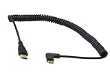 Cerrxian Mini-HDMI auf HDMI-Kabel, 90-Grad-Winkel, links gewinkelt, Mini-HDMI-Stecker auf HDMI-Stecker, vergoldet, Konverter, Spiralkabel, unterstützt 3D, 1080p
