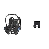 Maxi-Cosi CabrioFix Babyschale, Baby-Autositze Gruppe 0+ (0-13 kg), nutzbar bis ca. 12 Monate, passend für FamilyFix-Isofix Basisstation, Essential Black (schwarz) + Maxi-Cosi e-Safety