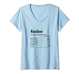 Damen RAIDEN Nutrition Facts | Funny Name Definition - Graphic T-Shirt mit V-Ausschnitt