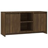 HETFTJN Tv Unterschrank Tv Schrank Tv Lowboard Fernseher Tisch Modern - TV-Schrank Braun Eiche-Optik 102x37,5x52,5 cm Holzwerkstoff für Büro Besprechungszimmer Living Room Ausstellung