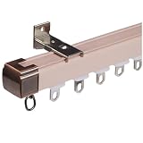Vorhangschienen-Set für Vorhänge, Raumteiler, Wand- oder Deckenmontage, ideal für Zuhause, Büro, Schrank, Schiebetür, Weiß, 160 cm/2 x 80