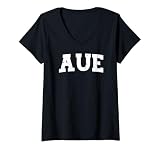 Damen Aue Deutschland College Font Aue T-Shirt mit V