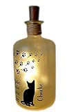 LED-Leuchtflasche Trauer Haustier Hund Katze Andenken Erinnerung (Katze mit Namen)