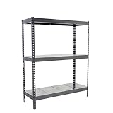 Simon Rack SimonTaller Industrie-Regal, 1500 x 1200 x 600 mm, 400 kg Biegepunkt, 3 Regalböden, Metallregale, Grau/Verzink