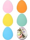 Remerry Leder Osterei Tischsets 6er Set Ostern Tischmatten Eierform Frühling Platzsets Wasserdicht Leder Waschbar Küchenmatte für Ostern Tischdekorationen Party Küche E