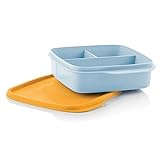 Tupperware to Go Lunchbox 550 ml blau - orange mit Trennwand Clevere Pause Schule Jungs
