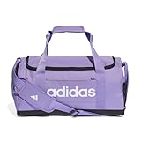 adidas Unisex Essentials Linear Duffel Bag, Violet Fusion/White, S